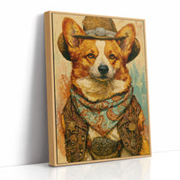 Cowboy Corgi — Impasto Western Dog Portrait
