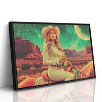 Moonlit Cactus Rose Rides West