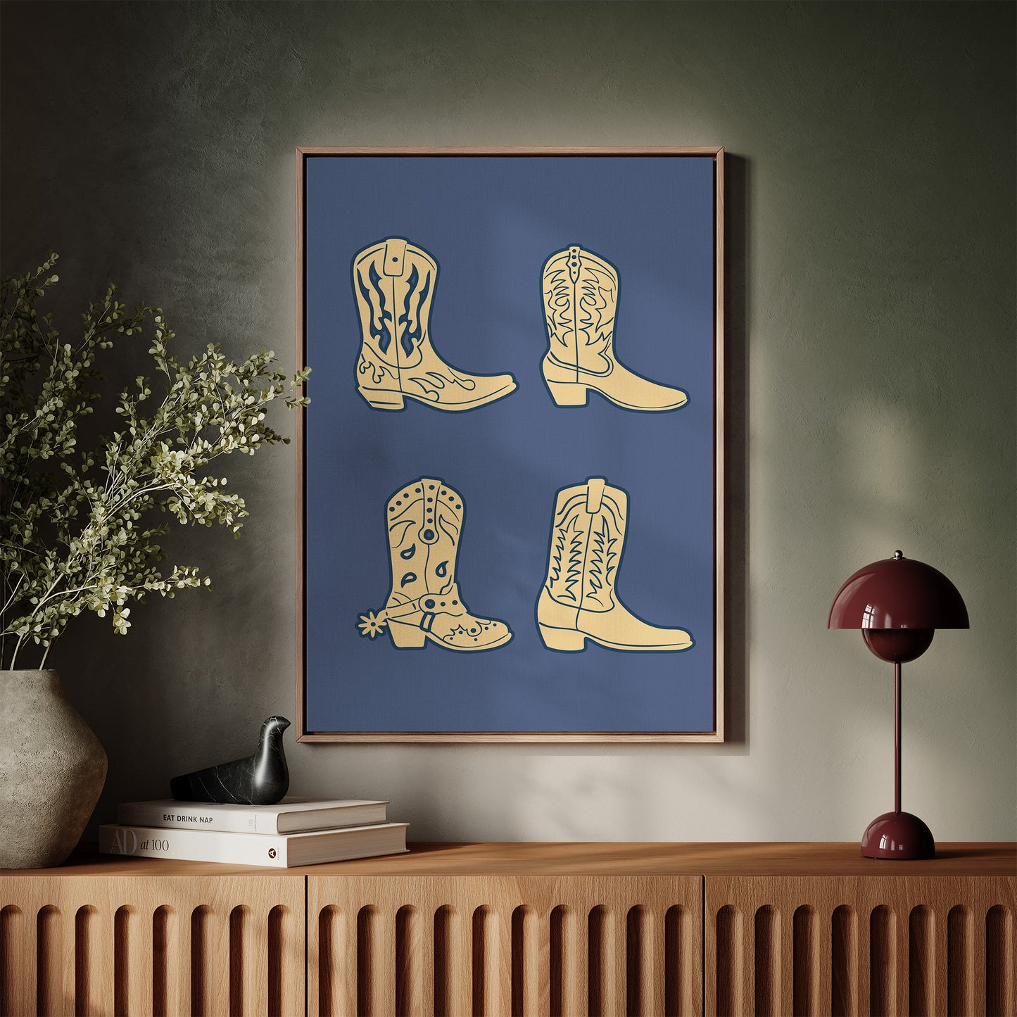 Cowboy Boots Wall Art – Western Country Decor Print