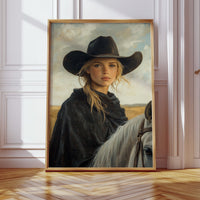 Cowgirl and Her White Horse