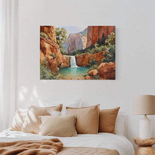 Sacred Waters Between Red Cliffs