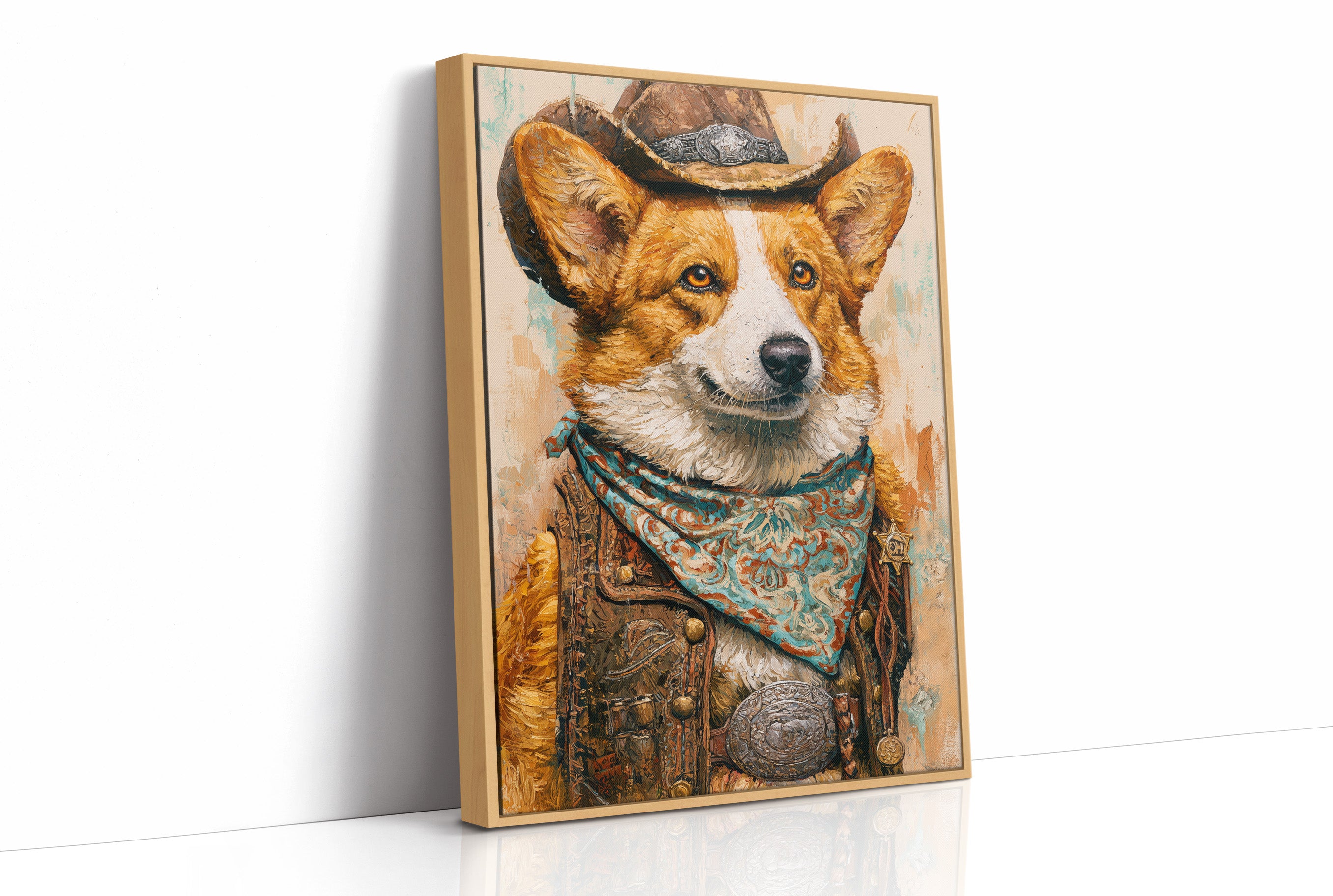 Cowboy Corgi — Close-Up Western Dog Portrait