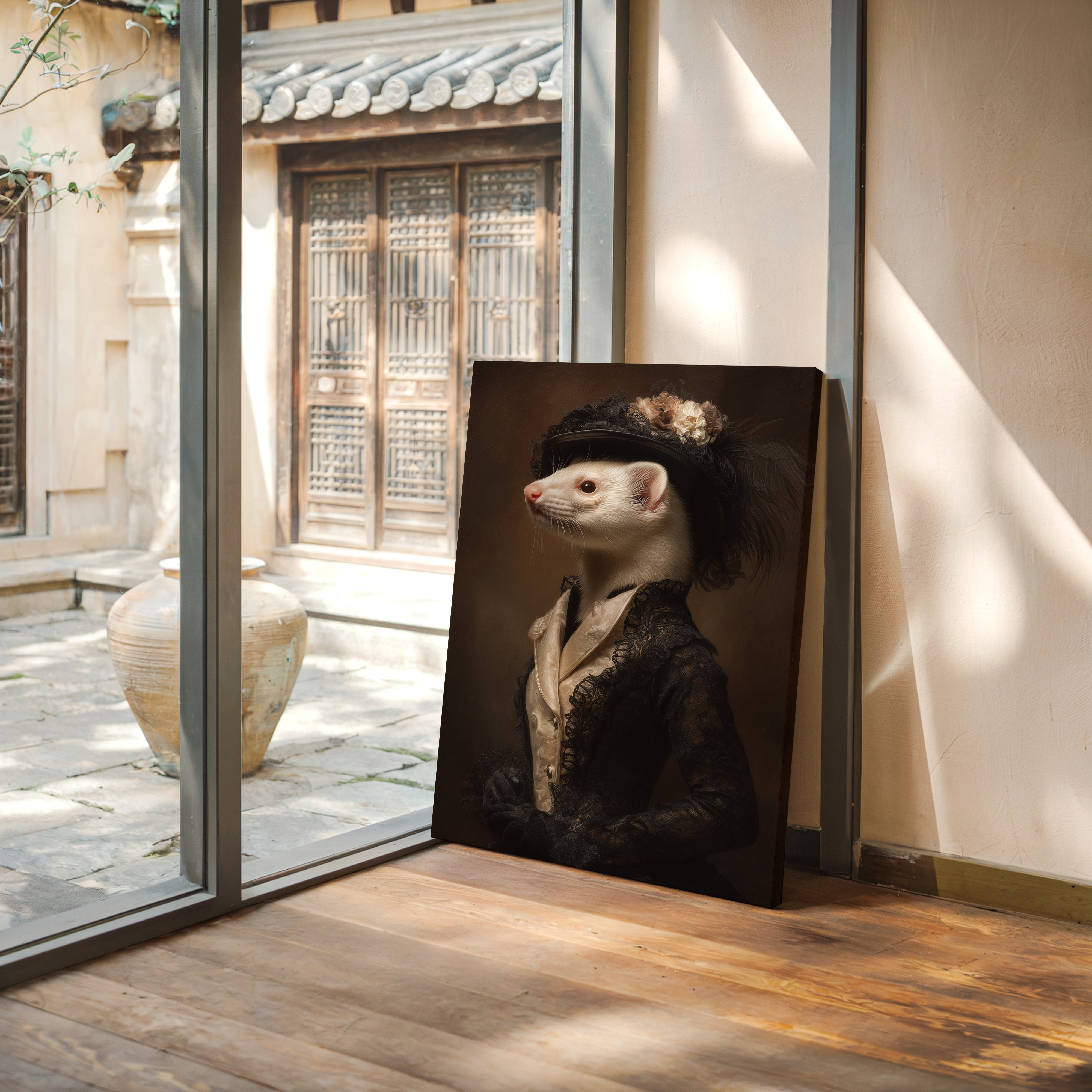 Dapper Ferret in Elegant Attire