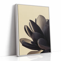 Midnight Petals in Cream Silence