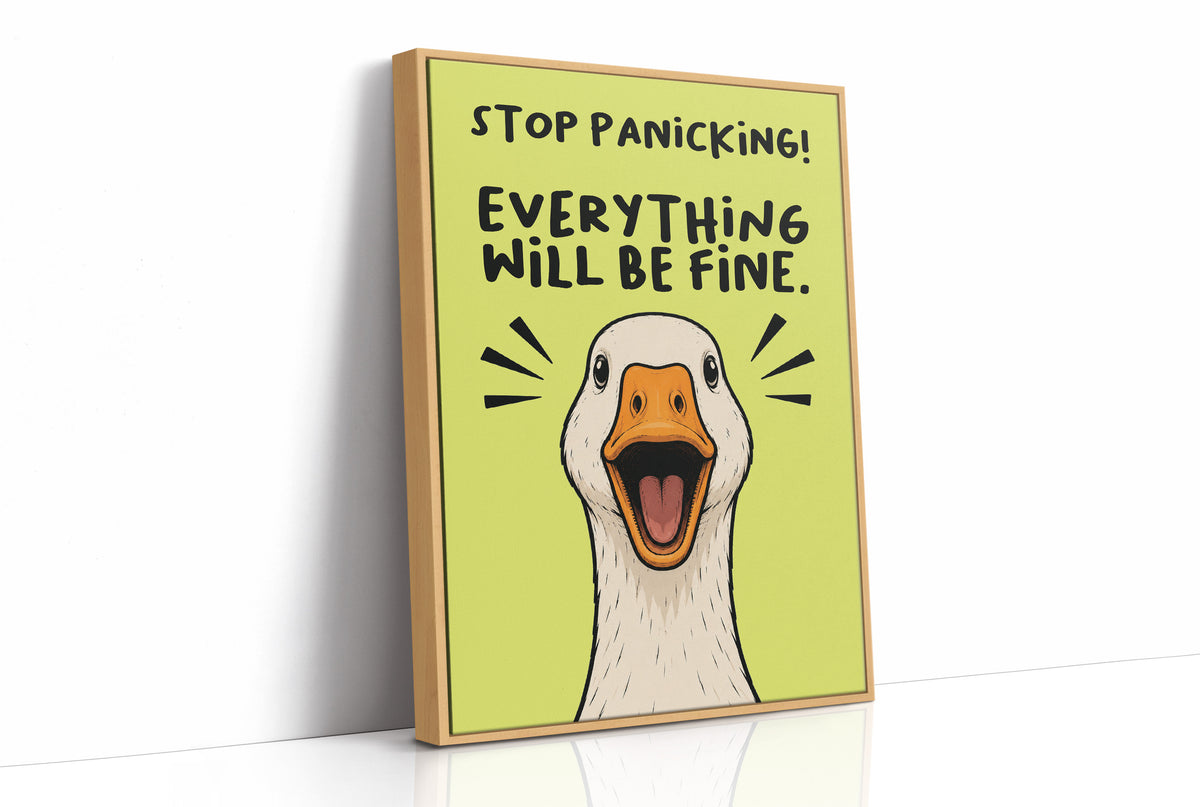 Stop Panicking! Goose Close-Up Comic Print