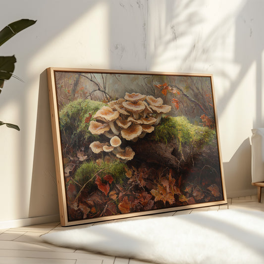 Autumn Mushrooms Dance Among Leaves