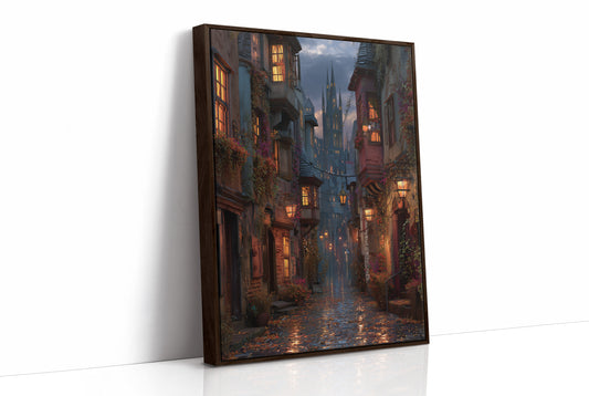 Lanterns Guide The Cobbled Path