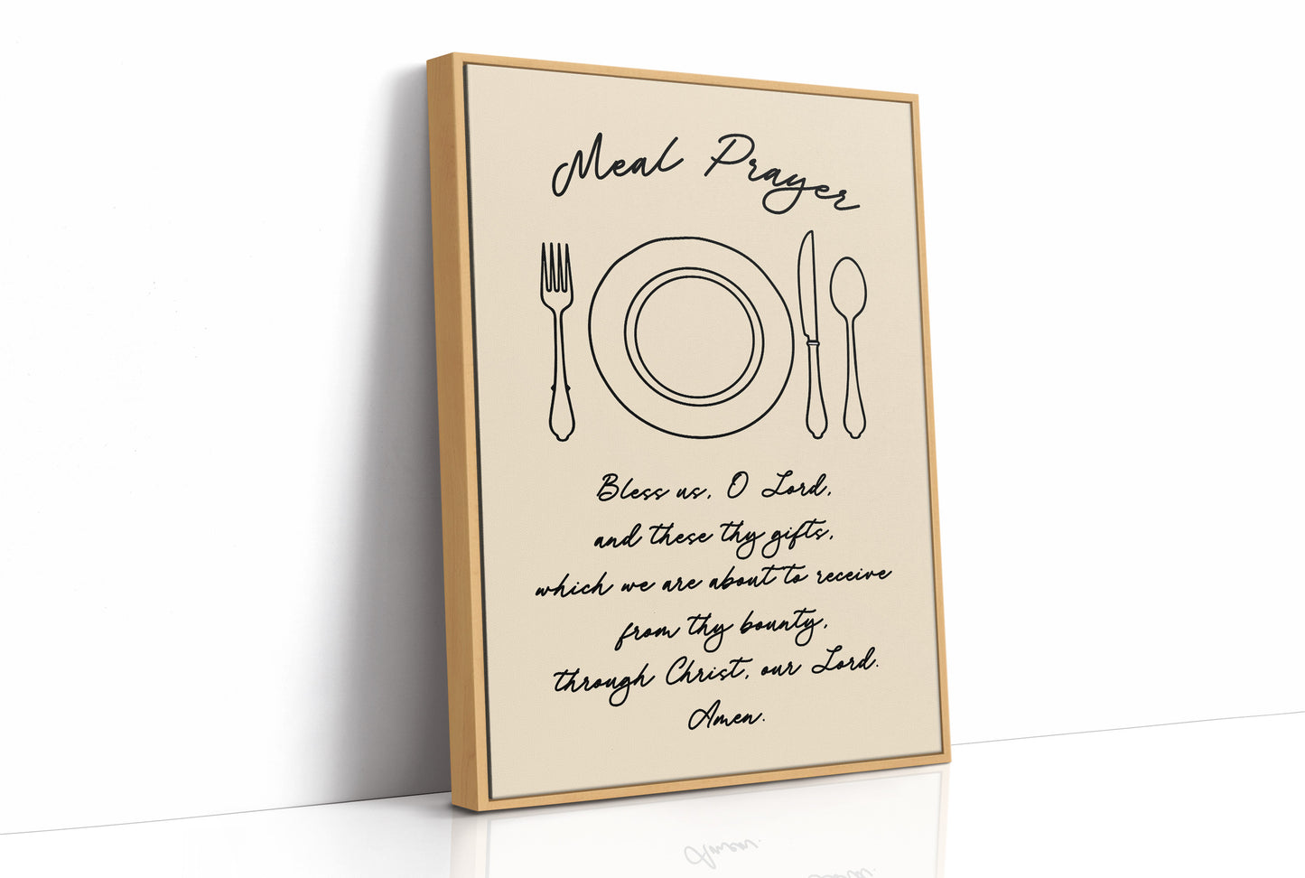 Meal Prayer — Bless Us O Lord Line Art Print