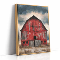 The Red Barn — Bold Decay Prairie Oil Painting