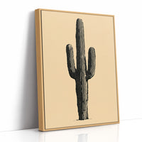 Solo Saguaro Block Print