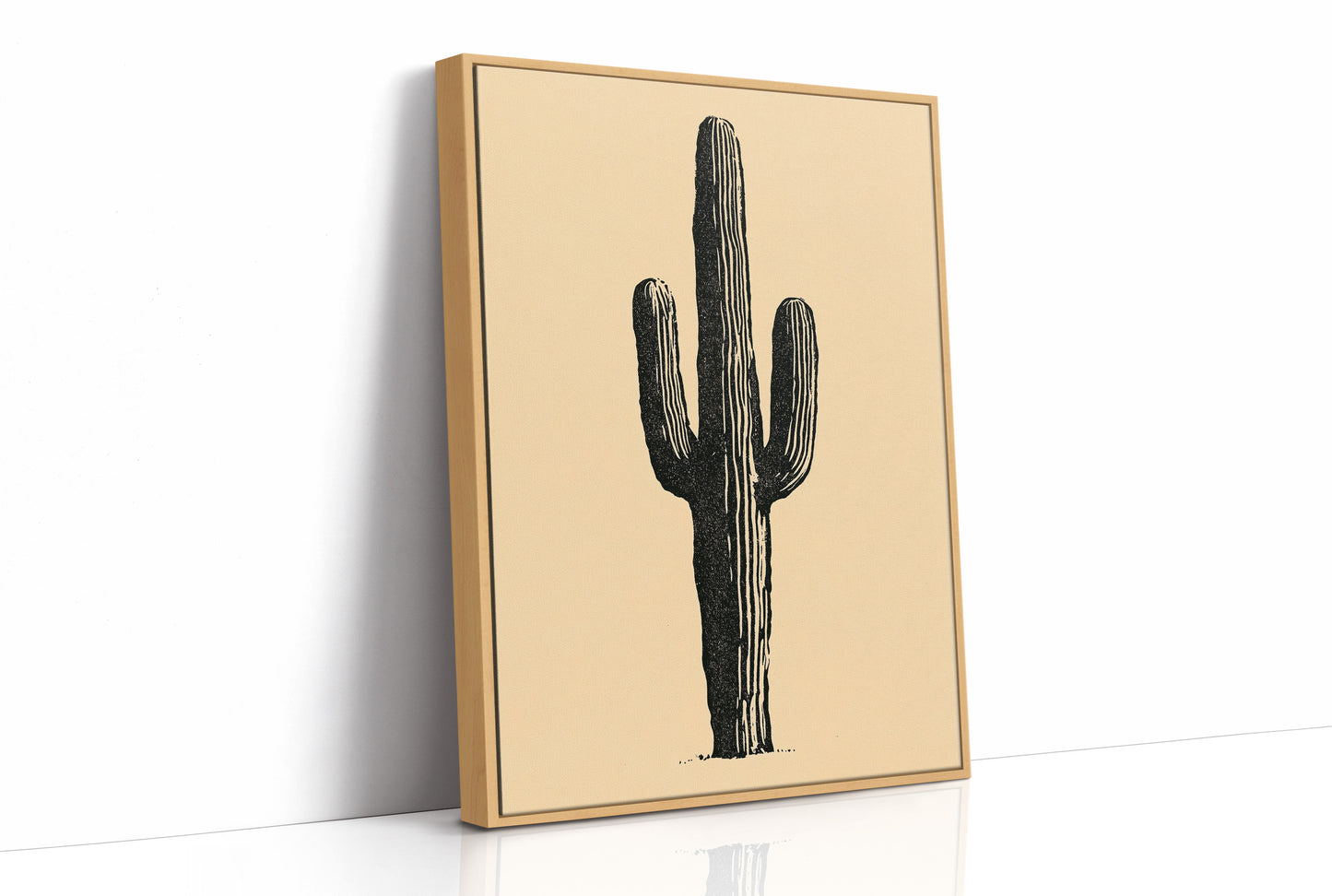 Solo Saguaro Block Print