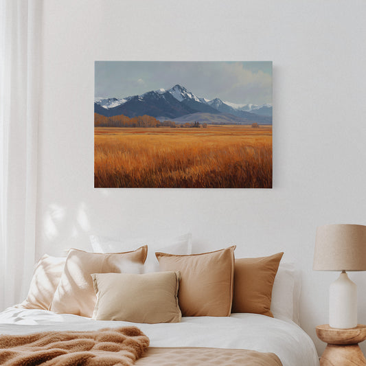 Autumn Wheat Bows To Snowy Peaks
