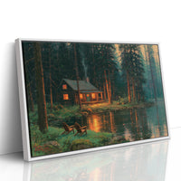 Cabin Glow, Two Empty Chairs