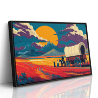 Prairie Wagons Chase Mountain Sunsets