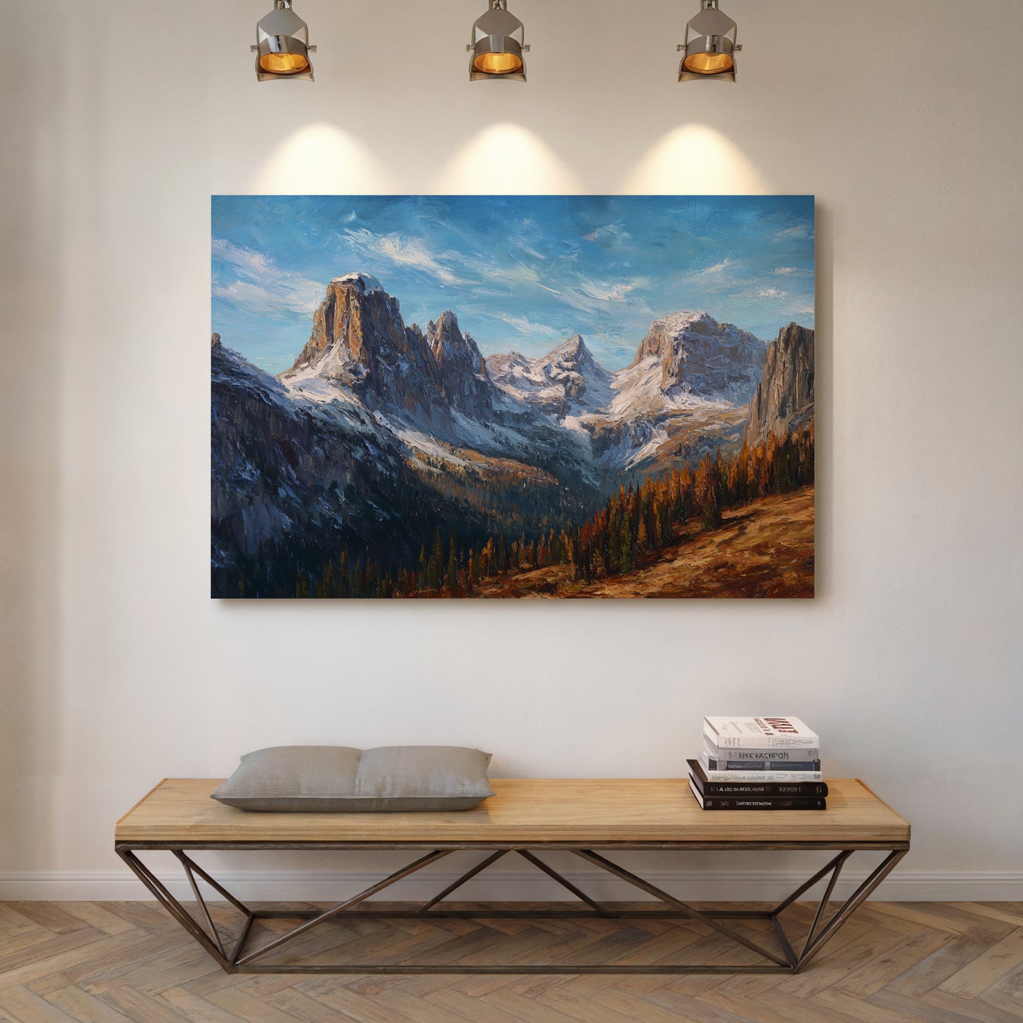 Autumn Pines Meet Winter Peaks