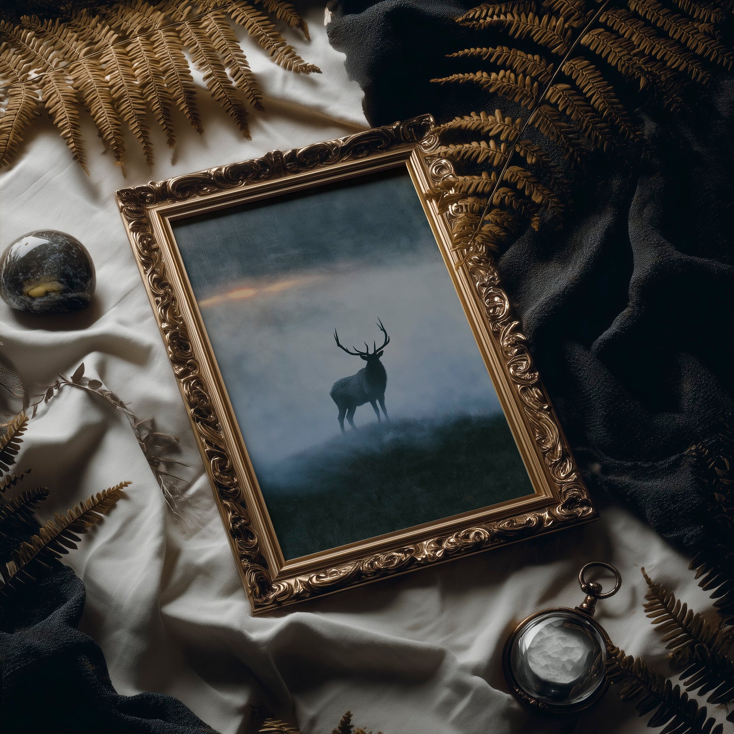 Elk on the Misty Ridge