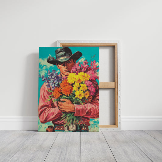 Wild Blooms Against Weathered Leather