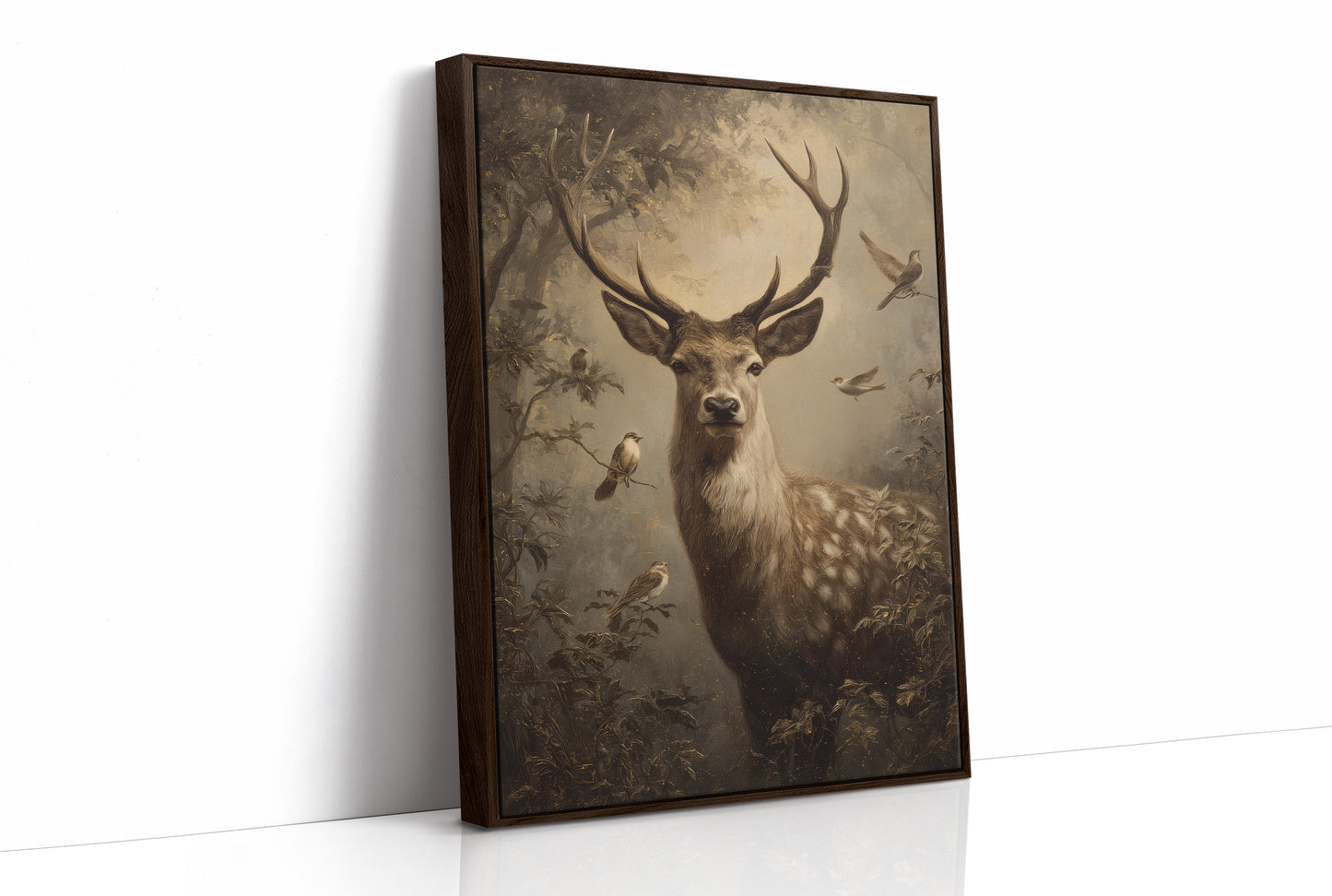 Noble Stag In Misty Forest