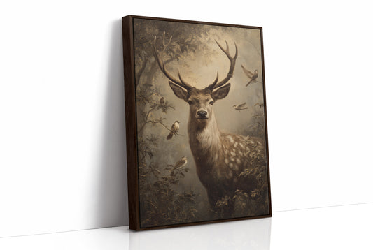 Noble Stag In Misty Forest