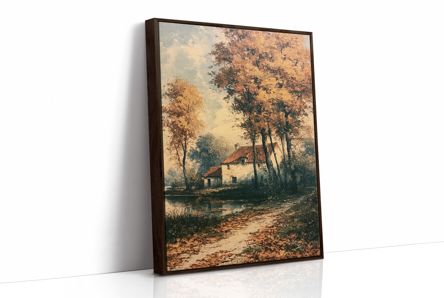 Autumn Cottage by the Water's Edge