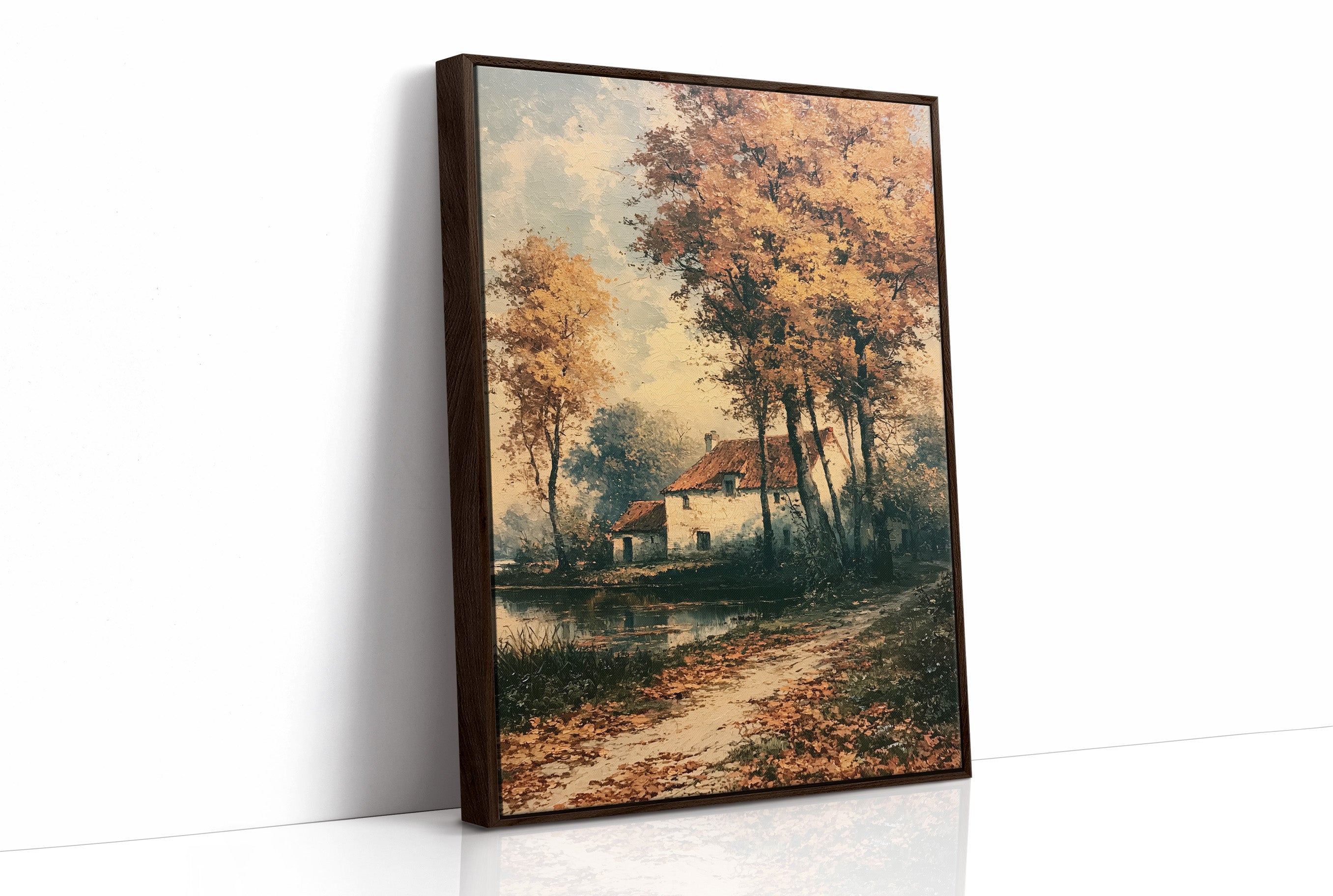 Autumn Cottage by the Water's Edge