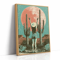 Blood Moon Cowgirl — Retro Desert Screenprint