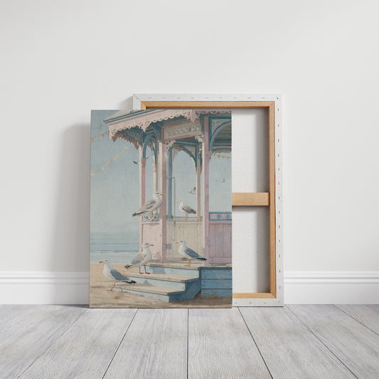 Seagulls Gather At Seaside Pavilion