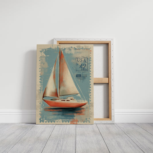 Coral Sails Adrift On Postage Dreams