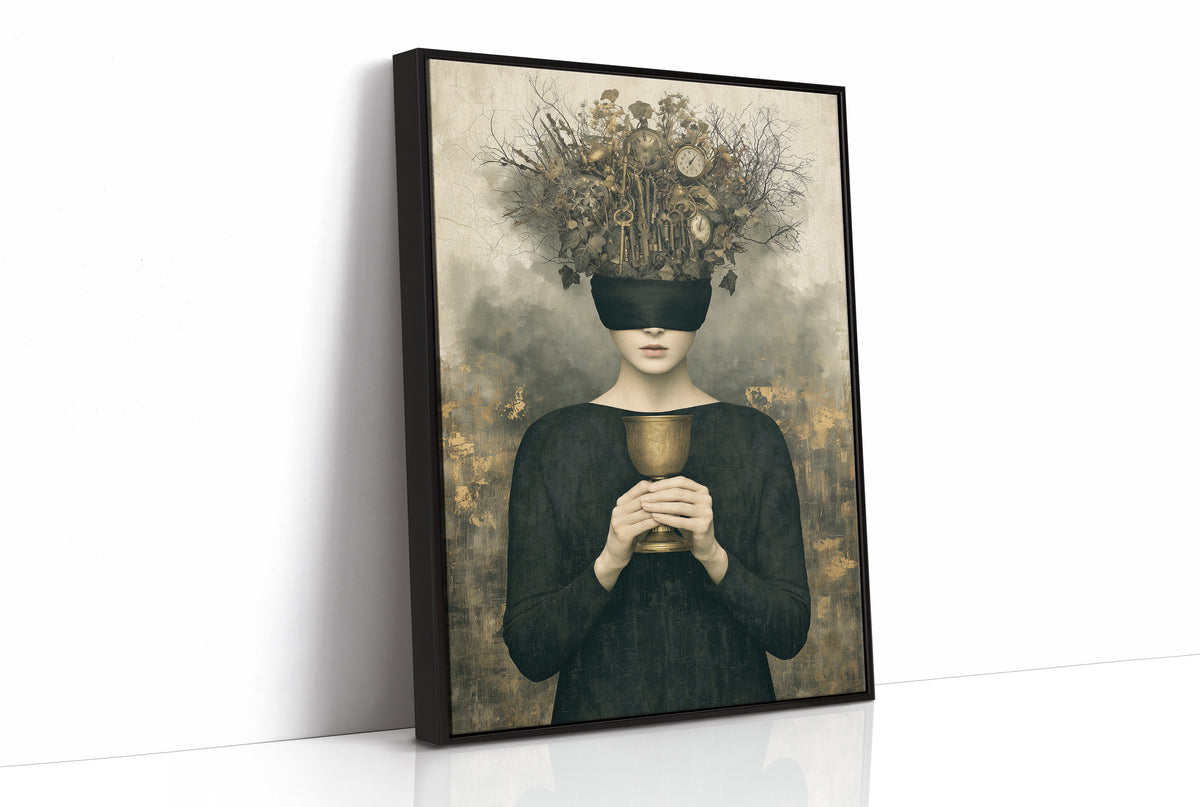 Blindfolded Time: Woman with Golden Chalice
