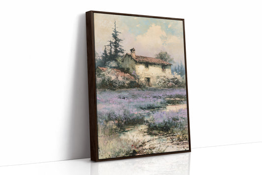 Lavender Fields and the Farmhouse Beyond