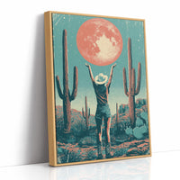 Blood Moon Cowgirl — Halftone Desert Screenprint