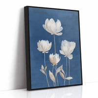 Ivory Blooms Against Blue