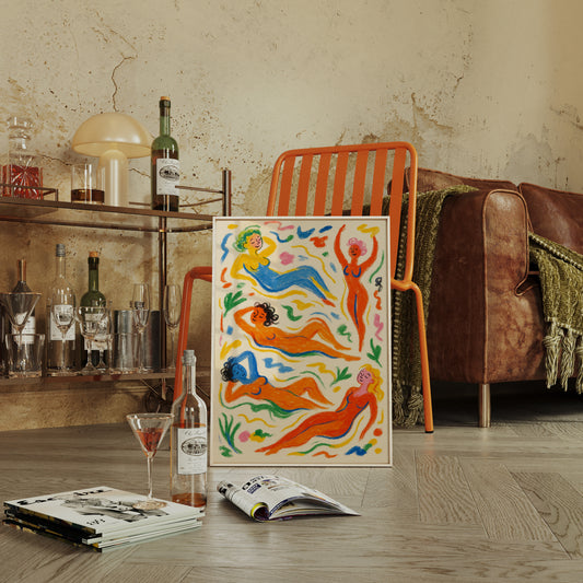 Joyful Nudes in Colorful Flow