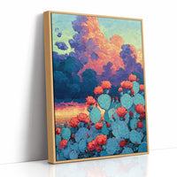 Prickly Pear Sunset in Turquoise and Coral