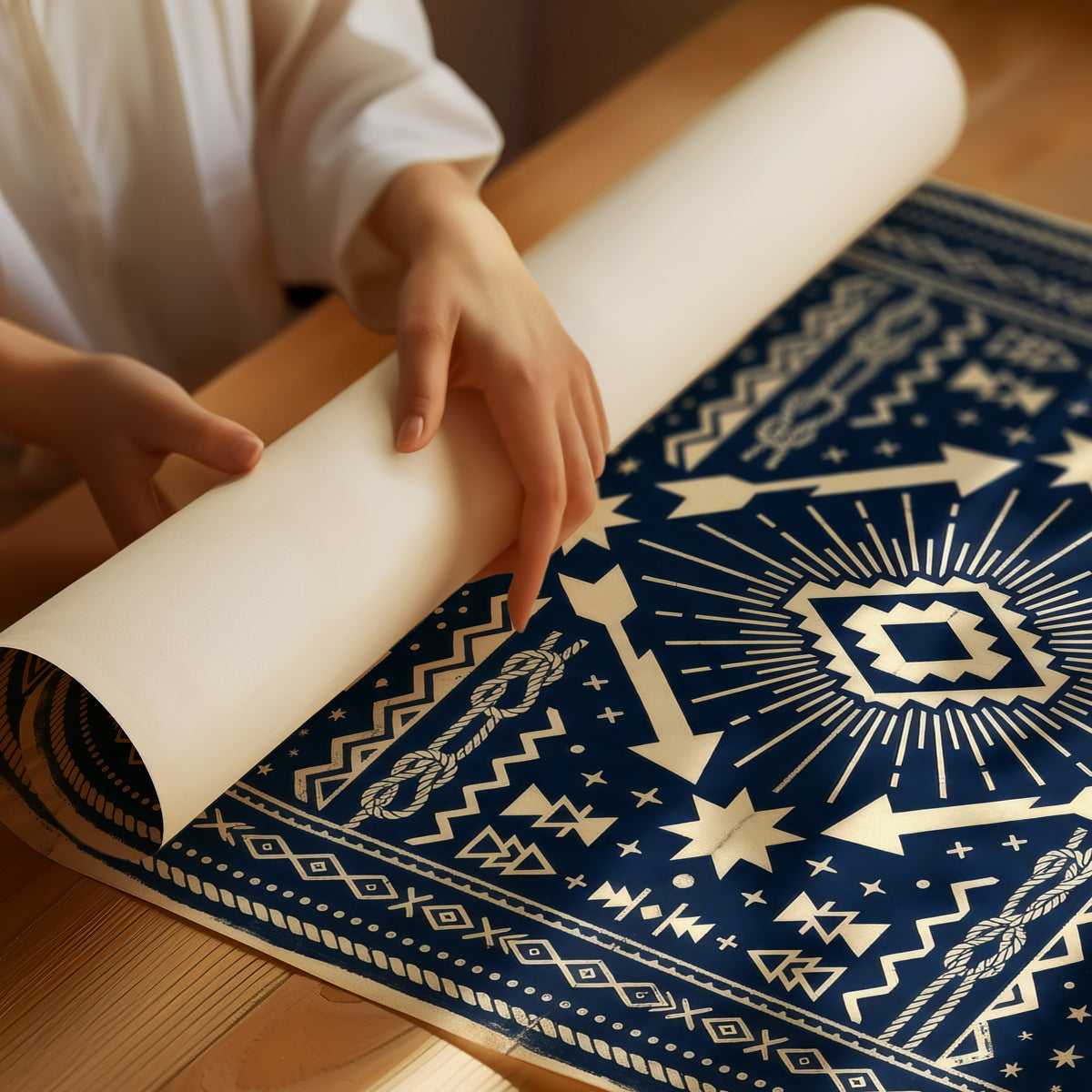 Indigo Southwestern Star Pattern