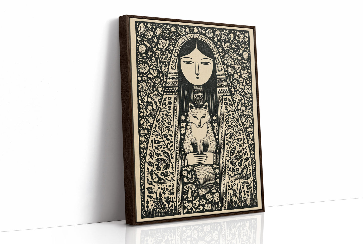 Keeper of the Fox: A Folklore Woodcut