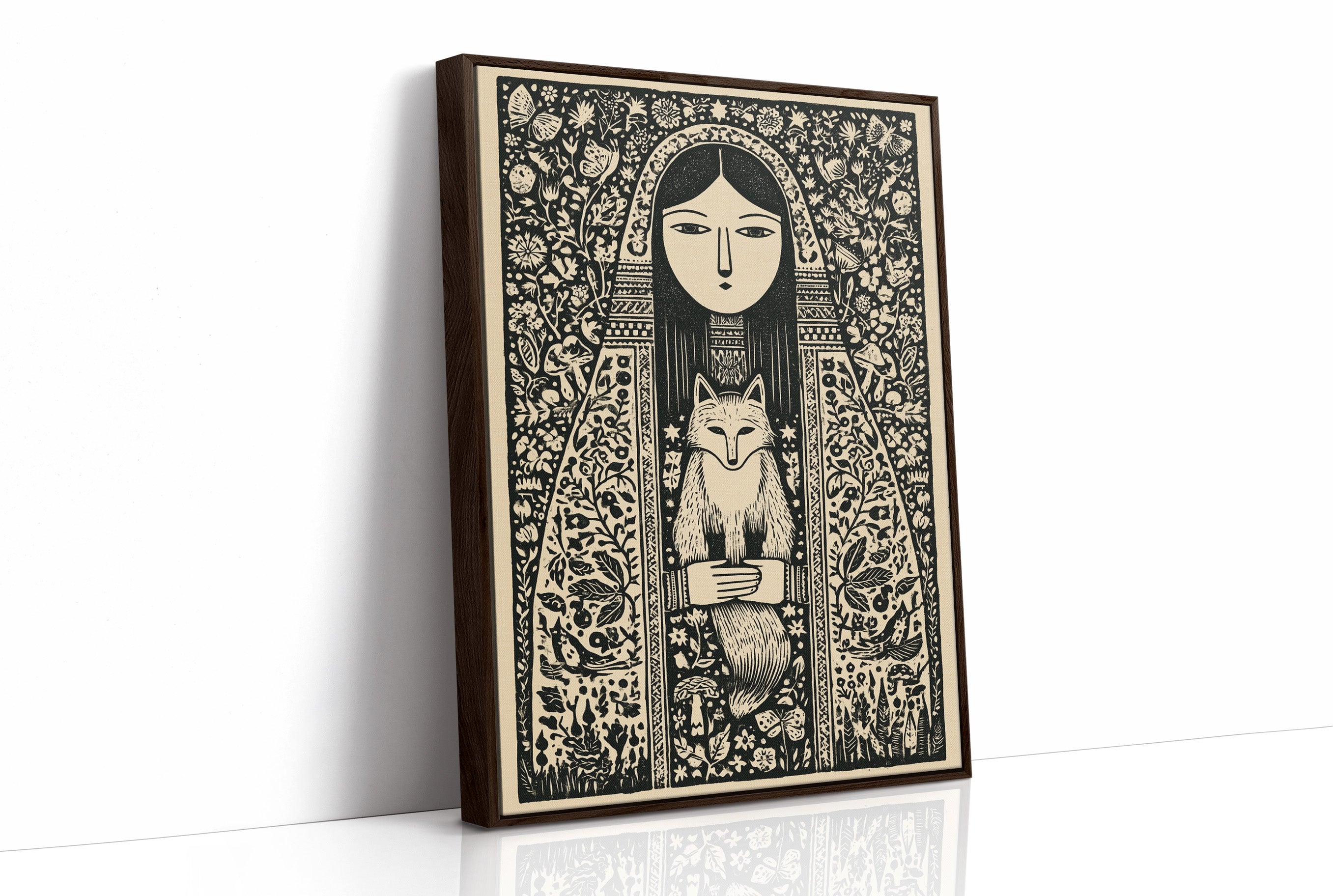 Keeper of the Fox: A Folklore Woodcut
