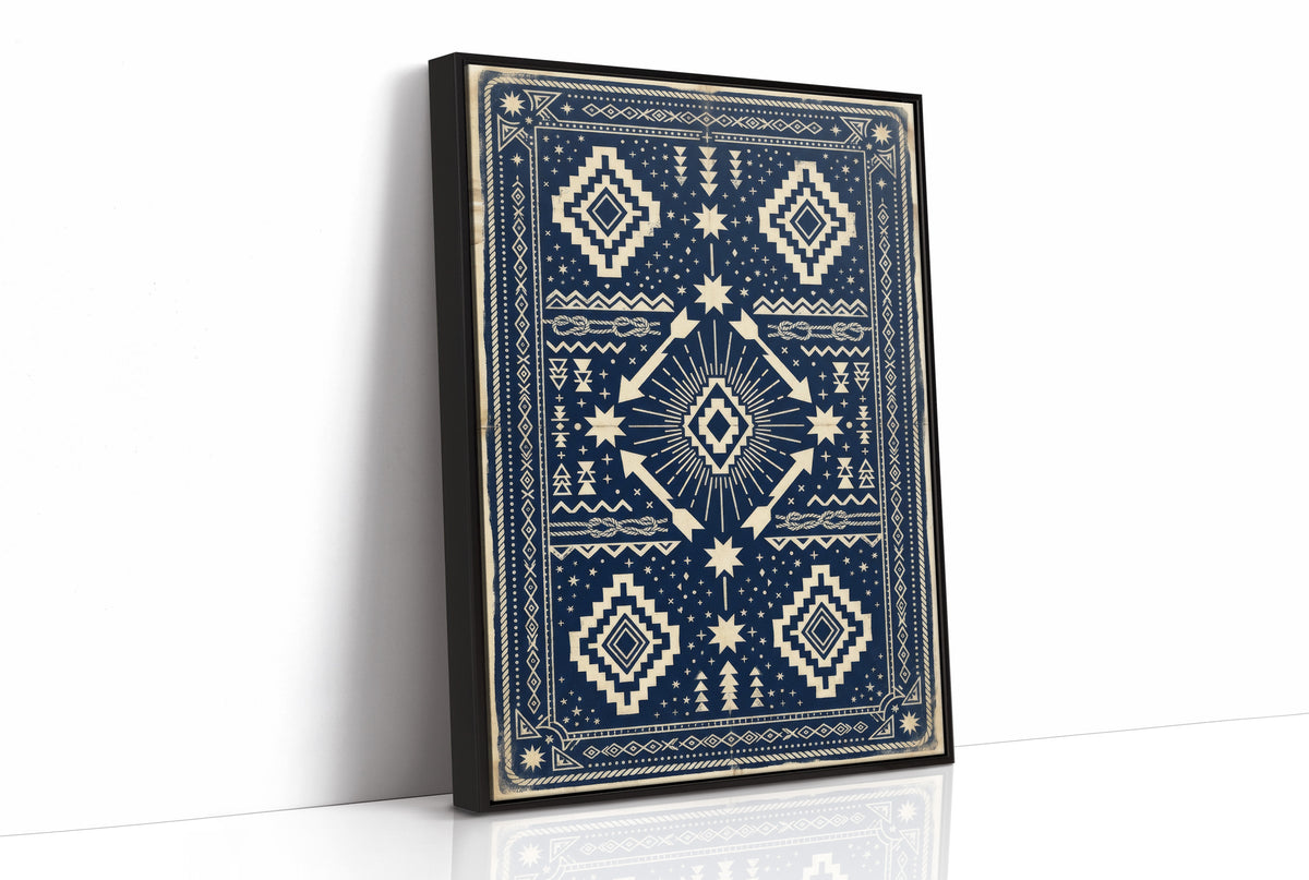 Indigo Southwestern Star Pattern