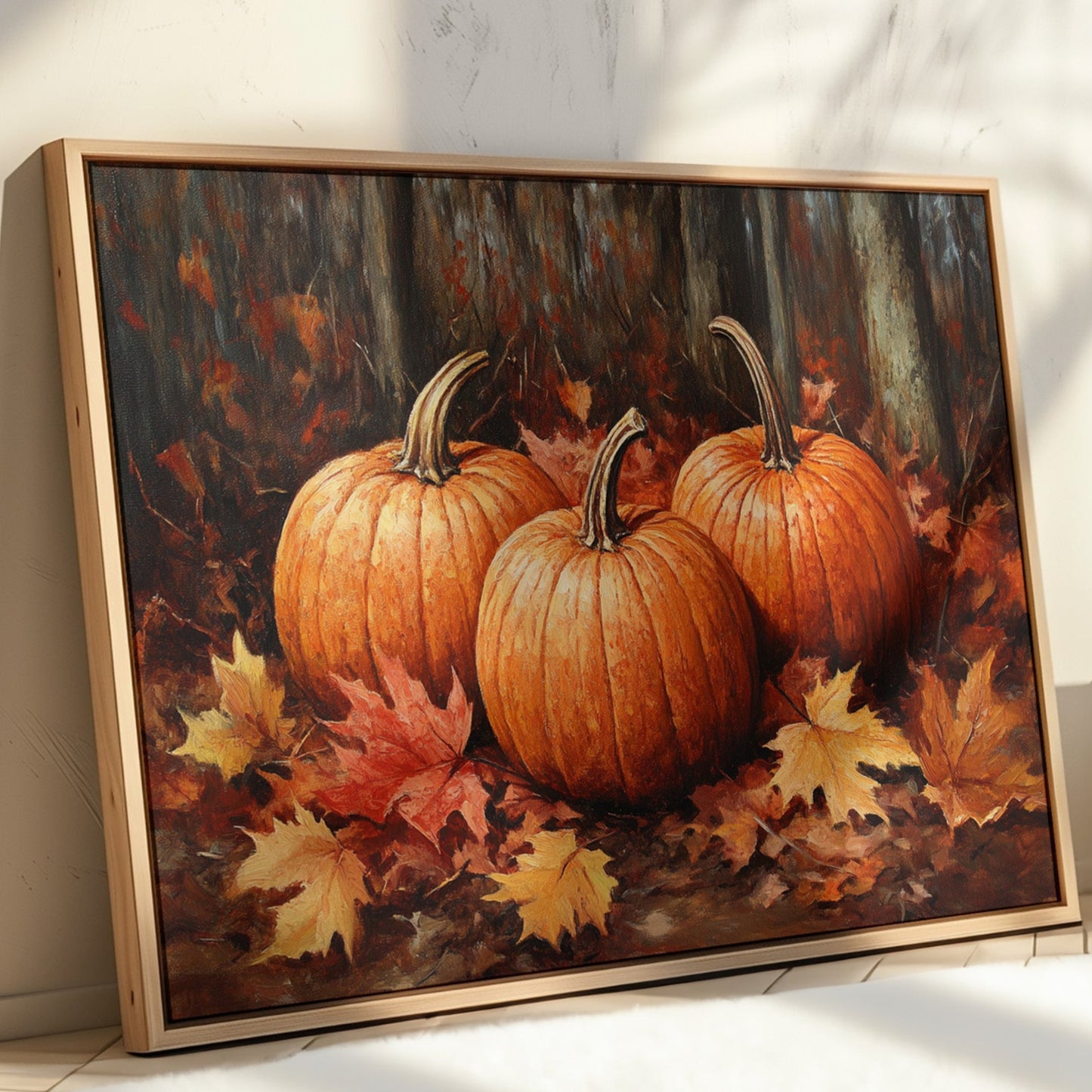 Autumn's Orange Glow Among Leaves