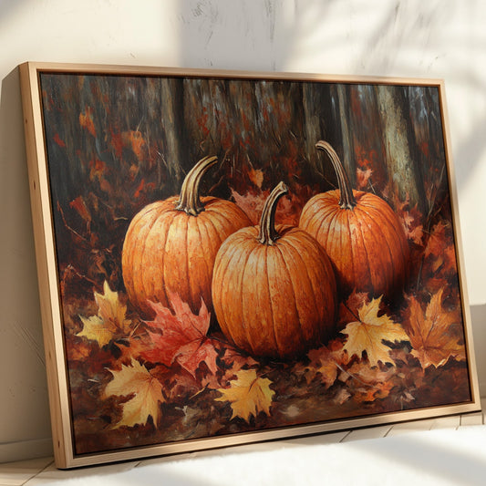 Autumn's Orange Glow Among Leaves