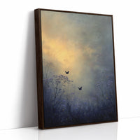 Birds Dance Through Golden Fog