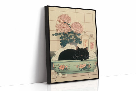 Black Cat's Garden Bath Dreams