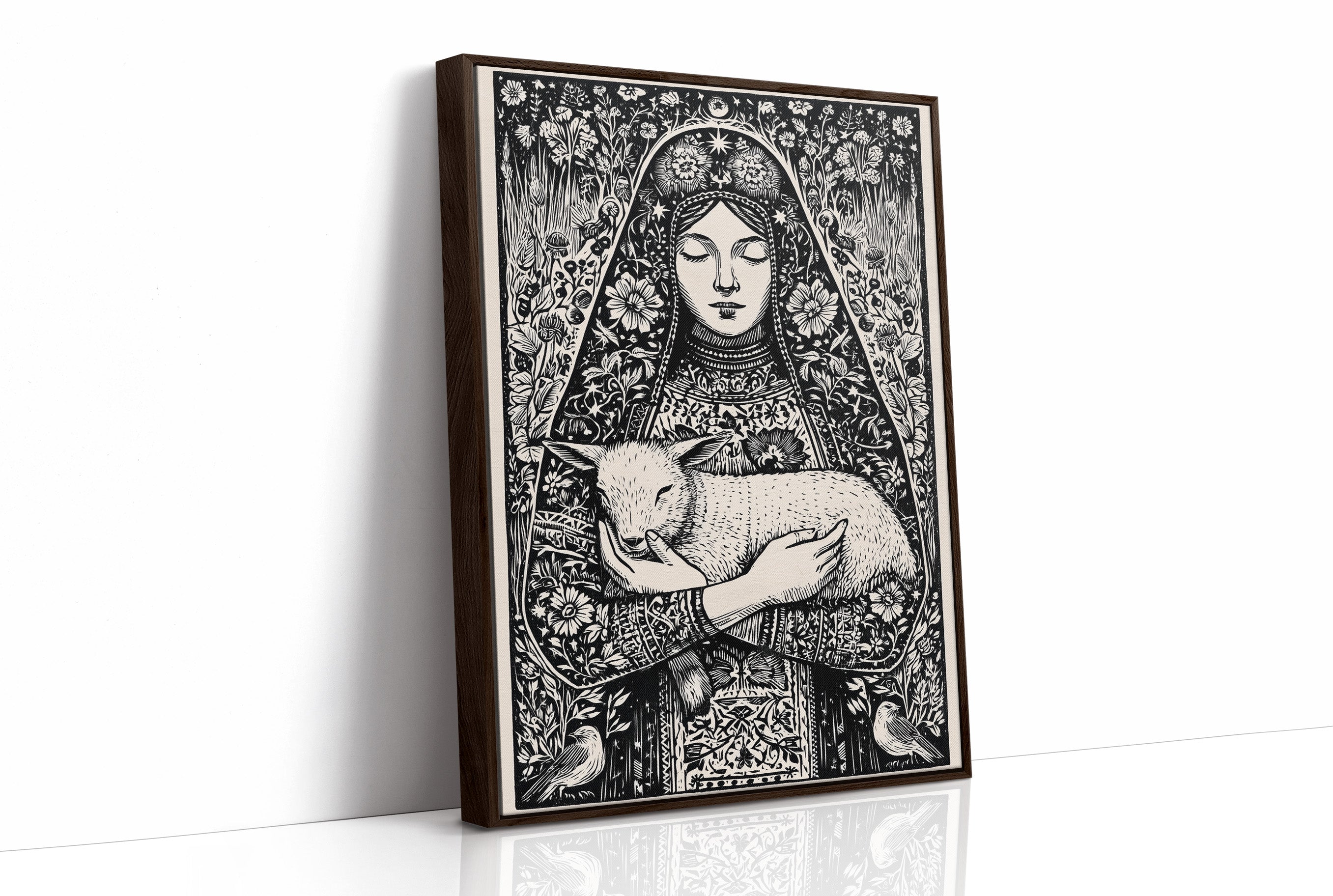 Madonna and Lamb: A Woodcut Devotion