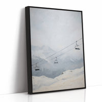 Empty Chairlift in the Fog
