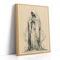 Madonna in Vines — Fluid Ink Devotional Drawing