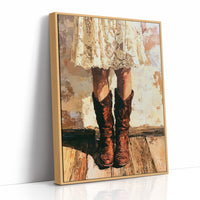 Sundress & Steel: Cowboy Boots Oil Painting
