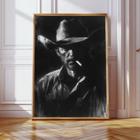 Midnight Cowboy in Charcoal Shadows