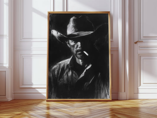 Midnight Cowboy in Charcoal Shadows