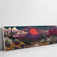 Desert Path Beneath the Crimson Sun