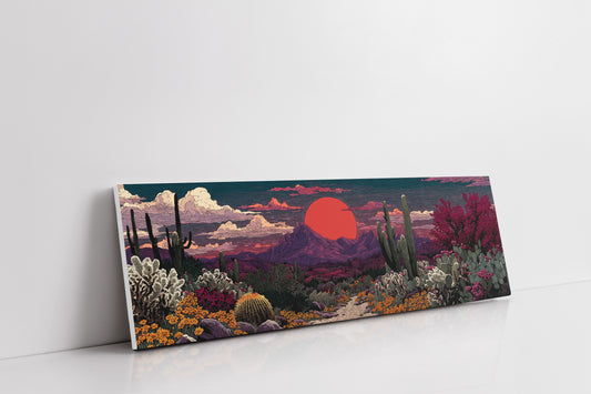Desert Path Beneath the Crimson Sun